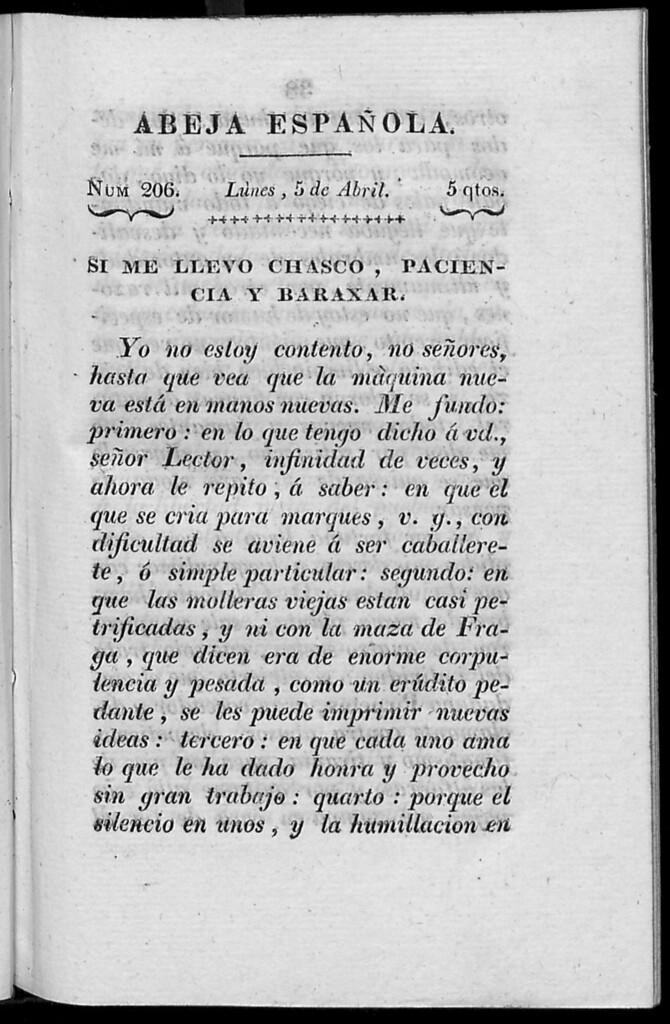 Miniatura de Abeja Española del lunes 5 de abril de 1813