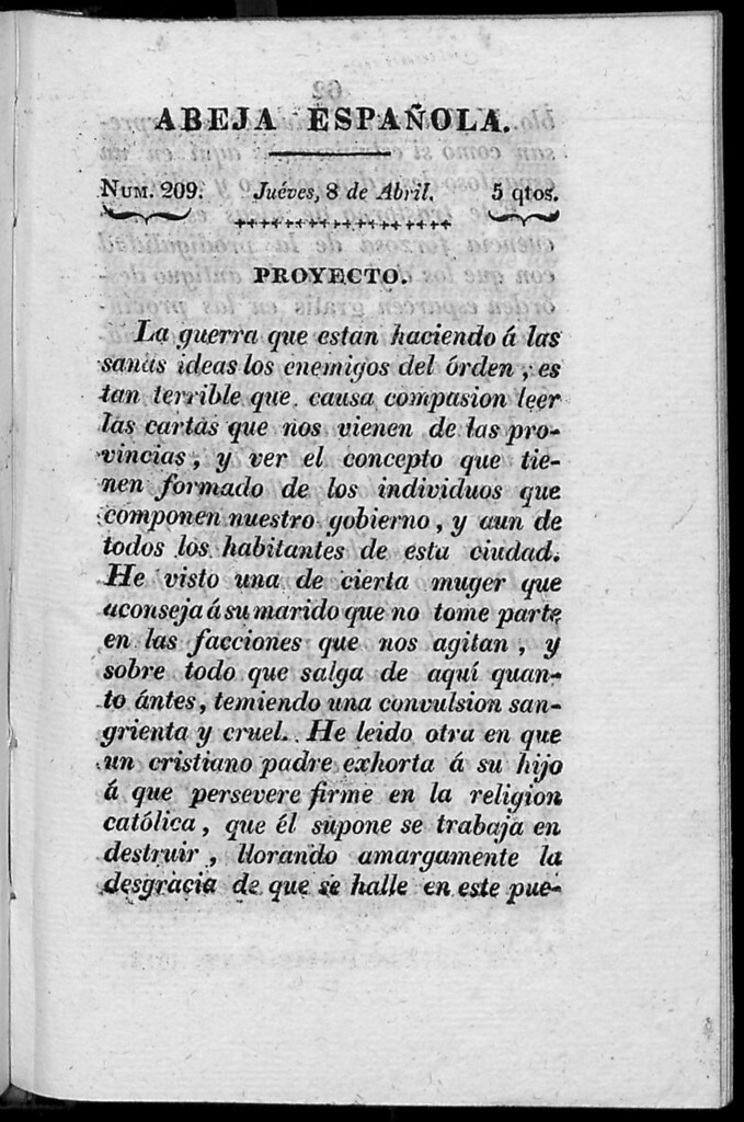 Miniatura de Abeja Española del jueves 8 de abril de 1813