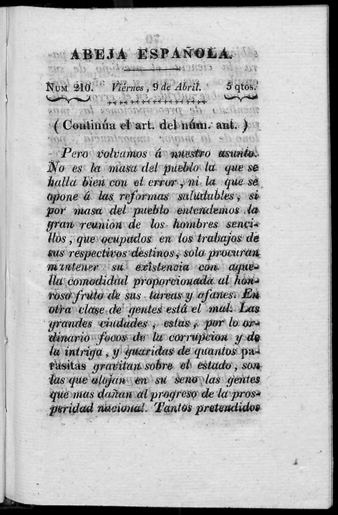 Miniatura de Abeja Española del viernes 9 de abril de 1813