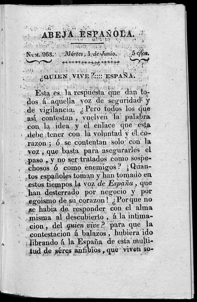 Miniatura de Abeja Española del martes 1 de junio de 1813