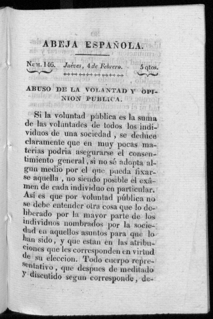 Miniatura de Abeja Española del jueves 4 de febrero de 1813