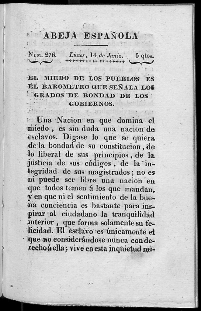 Miniatura de Abeja Española del lunes 14 de junio de 1813