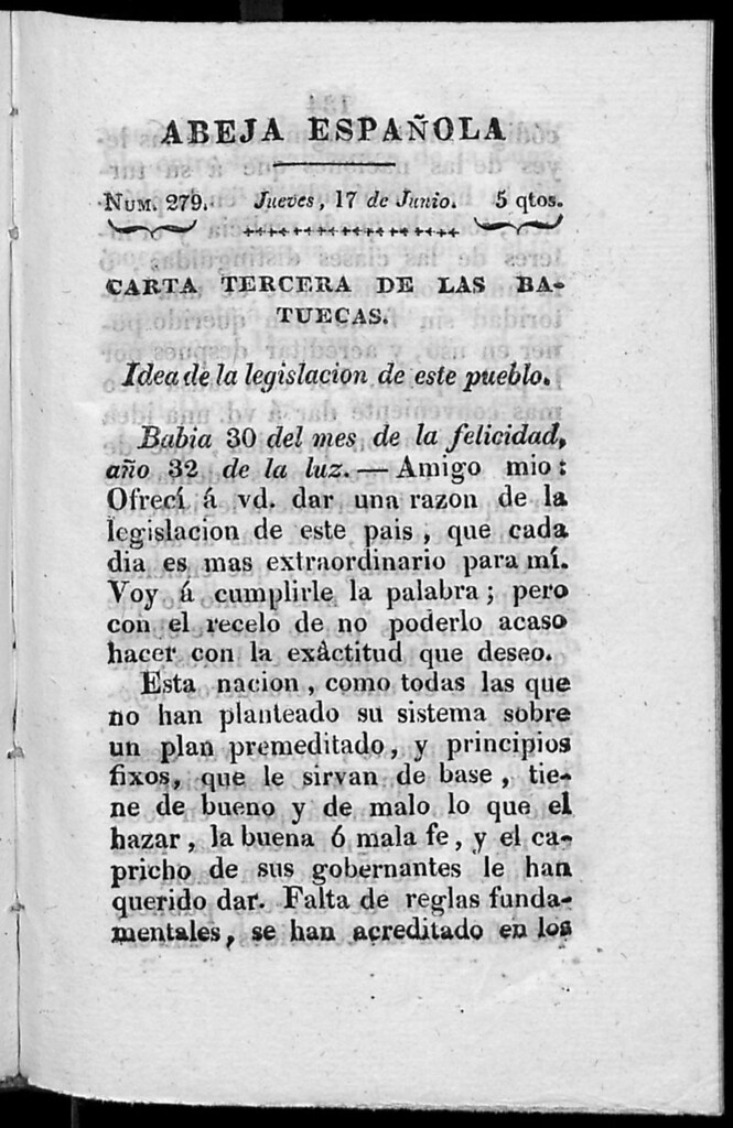 Miniatura de Abeja Española del jueves 17 de junio de 1813