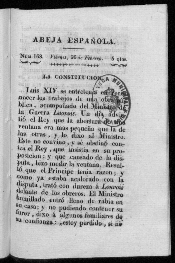 Miniatura de Abeja Española del viernes 26 de febrero de 1813
