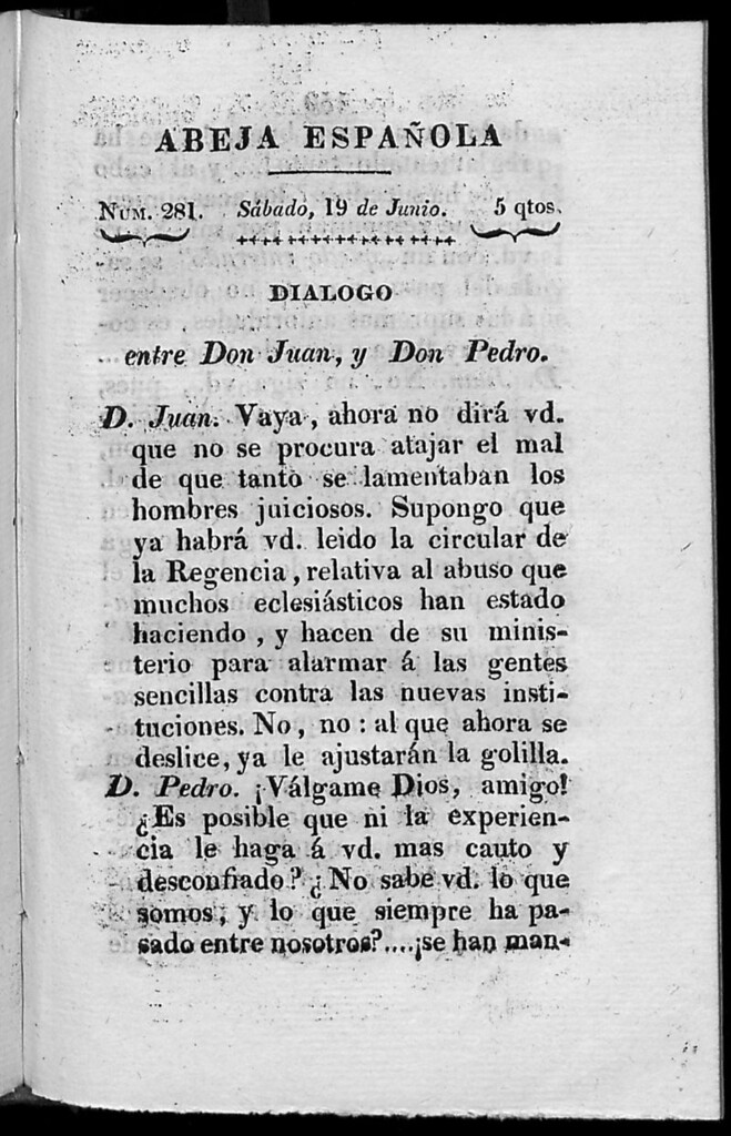 Miniatura de Abeja Española del martes 19 de enero de 1813