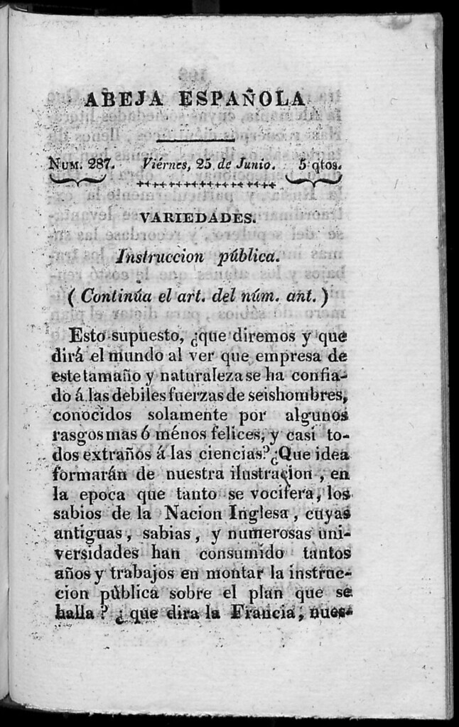 Miniatura de Abeja Española del viernes 25 de junio de 1813