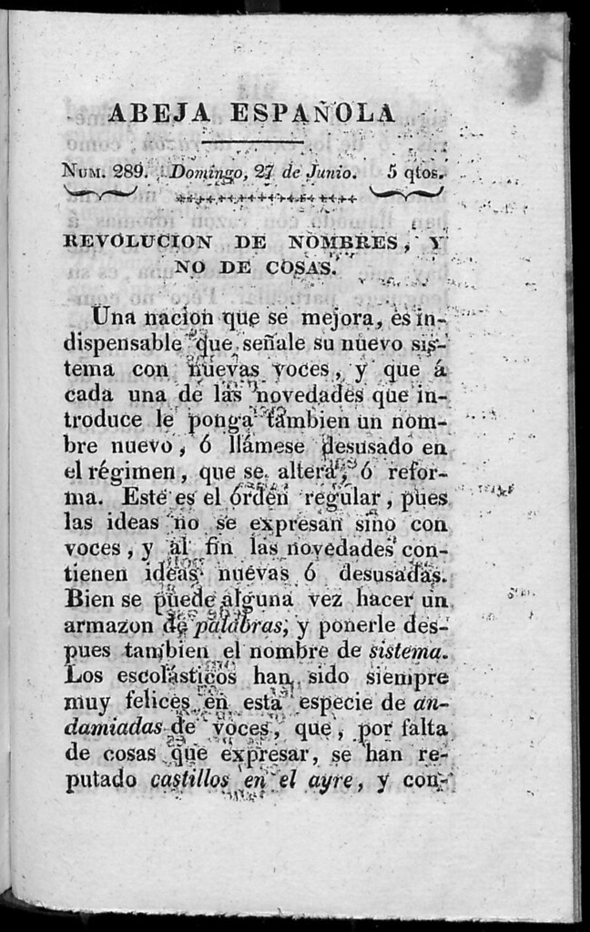 Miniatura de Abeja Española del domingo 27 de junio de 1813