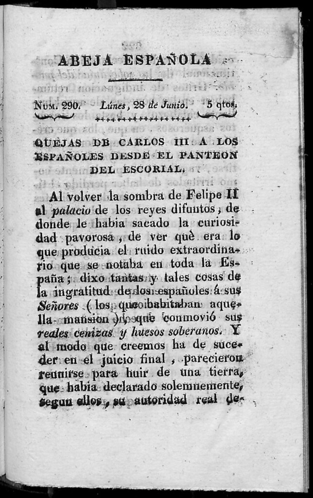 Miniatura de Abeja Española del lunes 28 de junio de 1813