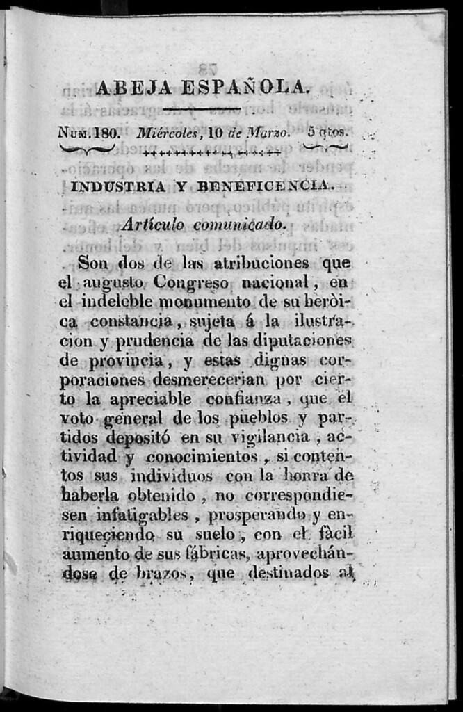 Miniatura de Abeja Española del miércoles 10 de marzo de 1813