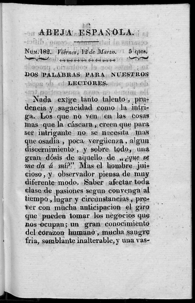 Miniatura de Abeja Española del viernes 12 de marzo de 1813