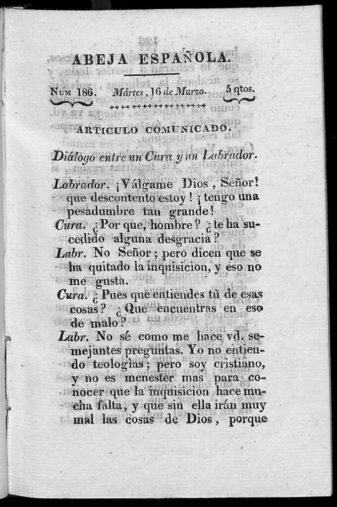 Miniatura de Abeja Española del martes 16 de marzo de 1813