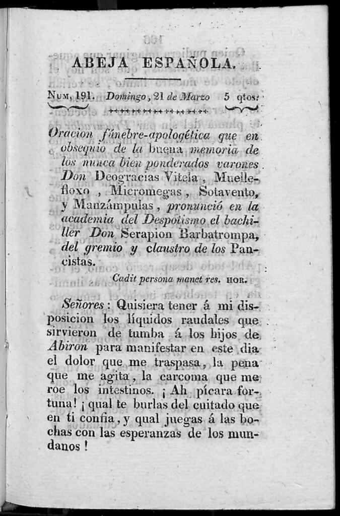 Miniatura de Abeja Española del domingo 21 de marzo de 1813