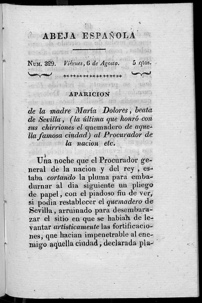 Miniatura de Abeja Española del viernes 6 de agosto de 1813