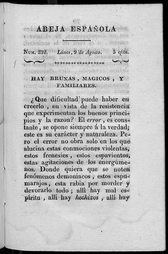 Miniatura de Abeja Española del lunes 9 de agosto de 1813