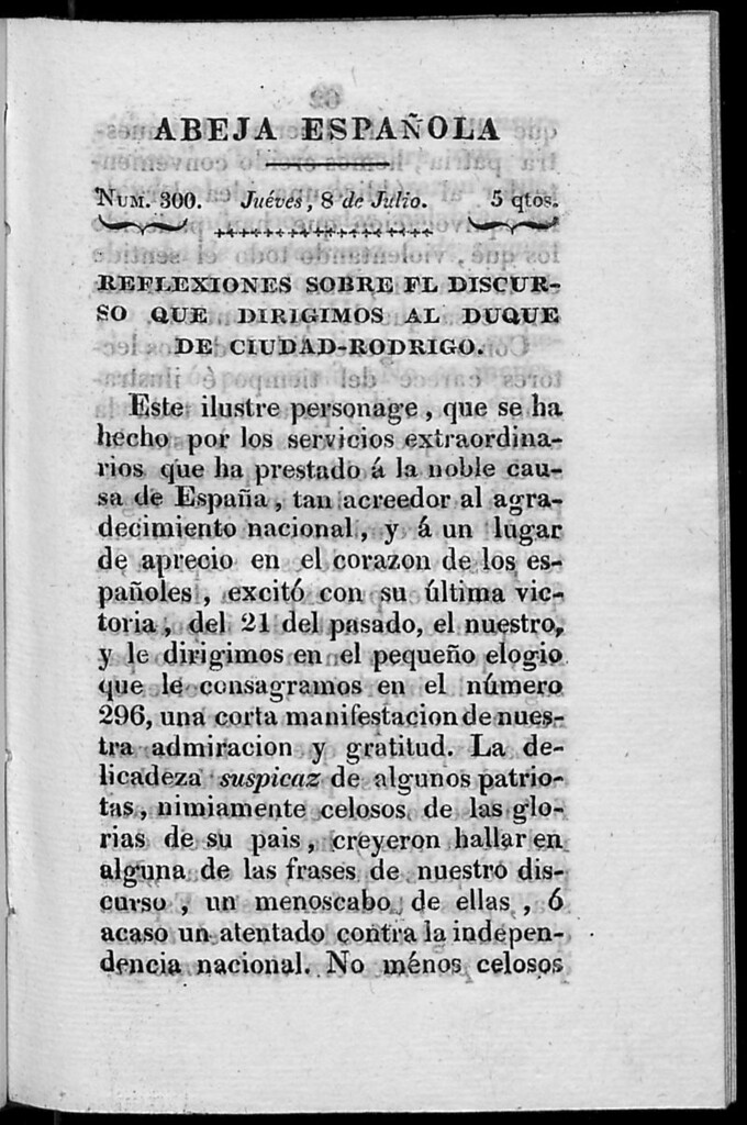 Miniatura de Abeja Española del jueves 8 de julio de 1813