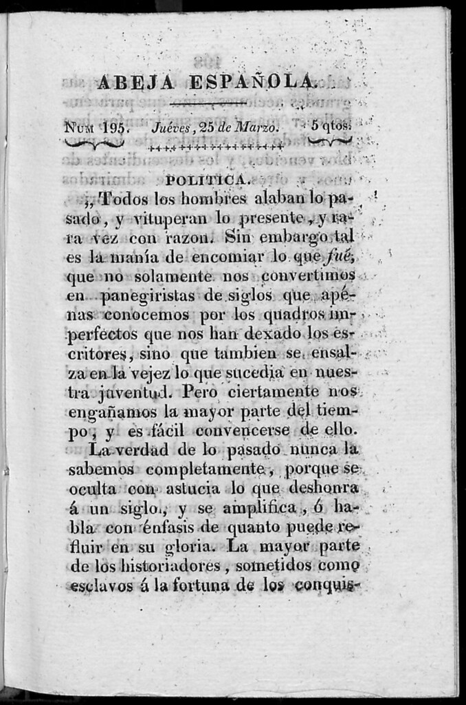 Miniatura de Abeja Española del jueves 25 de marzo de 1813