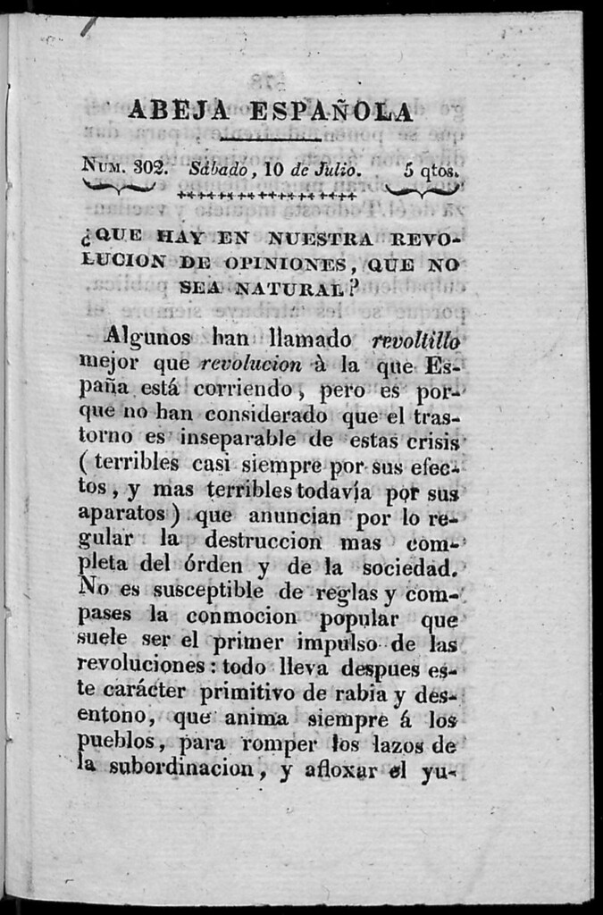 Miniatura de Abeja Española del sábado 10 de julio de 1813
