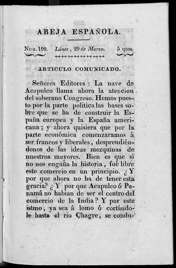 Miniatura de Abeja Española del lunes 29 de marzo de 1813