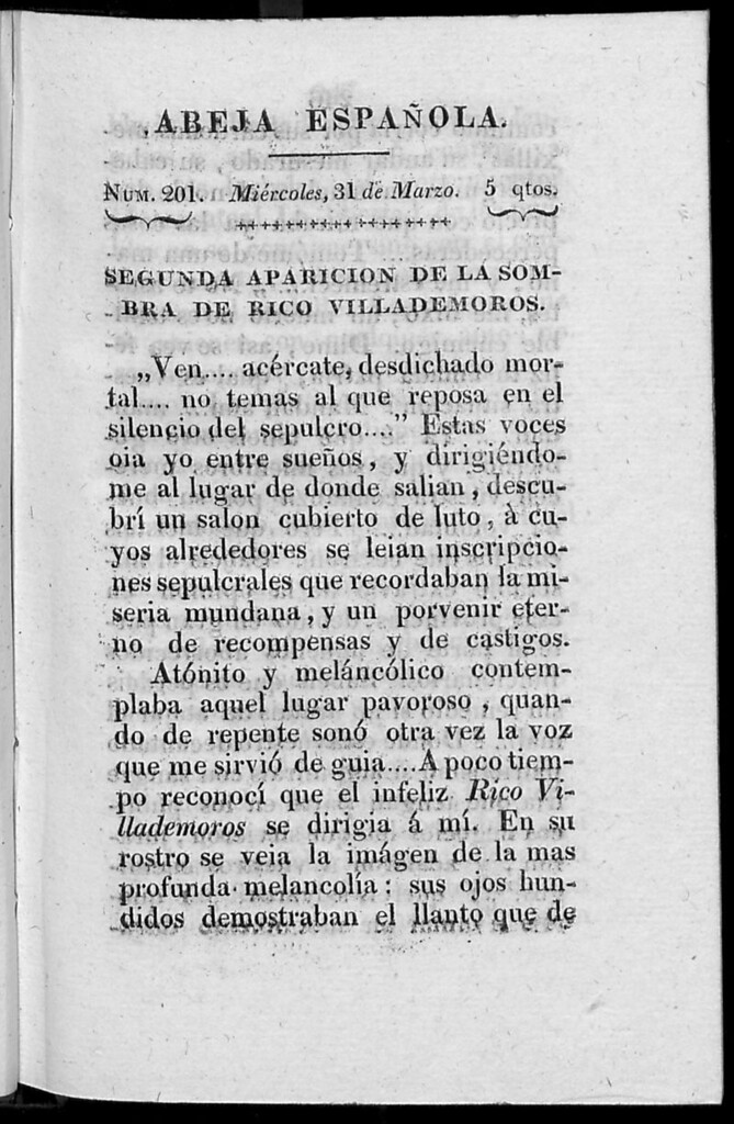 Miniatura de Abeja Española del miércoles 31 de marzo de 1813