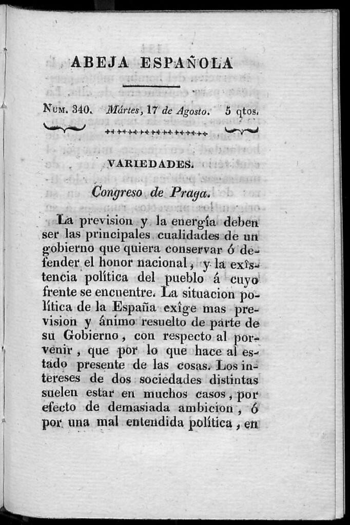 Miniatura de Abeja Española del martes 17 de agosto de 1813