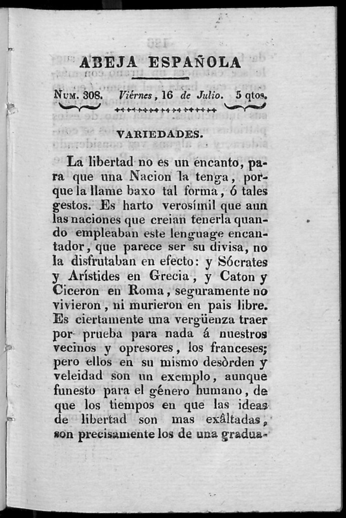 Miniatura de Abeja Española del viernes 16 de julio de 1813