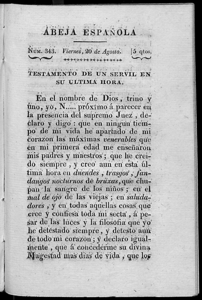 Miniatura de Abeja Española del viernes 20 de agosto de 1813