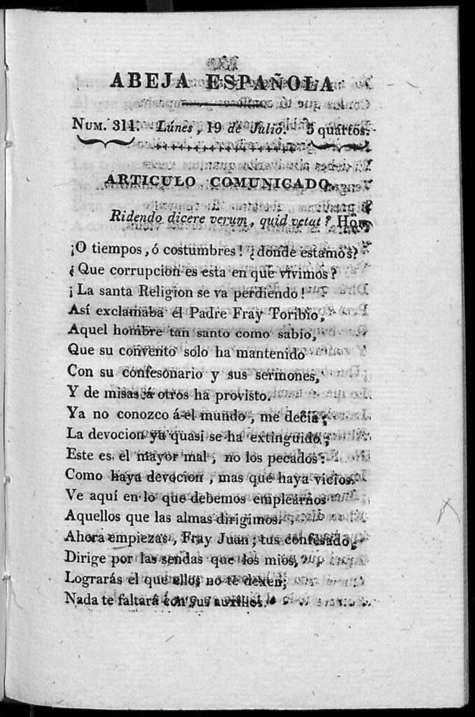 Miniatura de Abeja Española del lunes 19 de julio de 1813