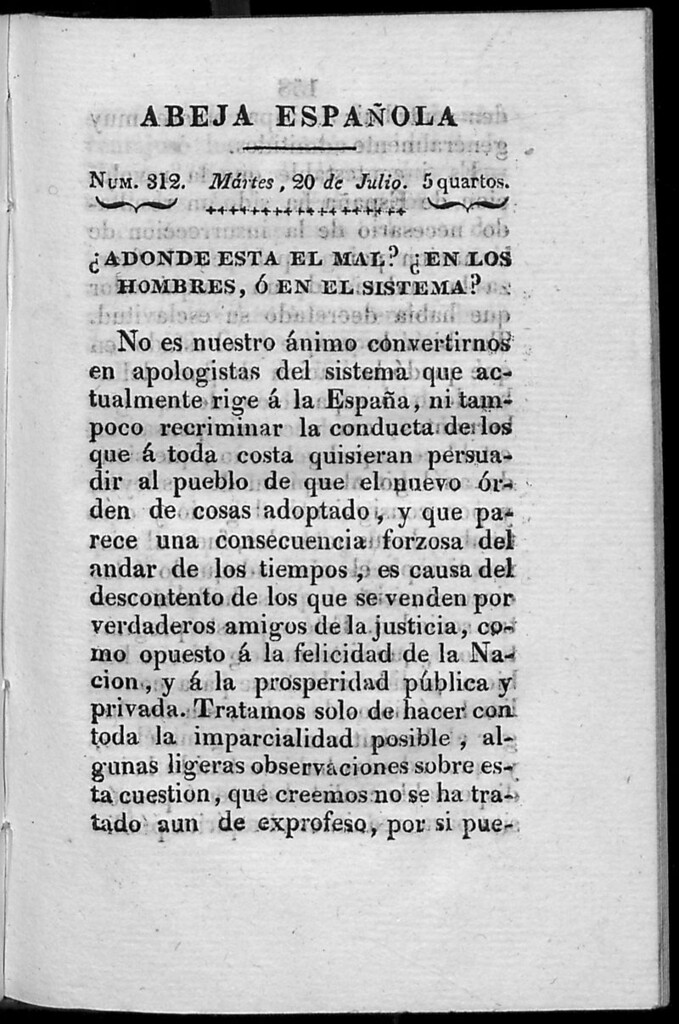 Miniatura de Abeja Española del martes 20 de julio de 1813