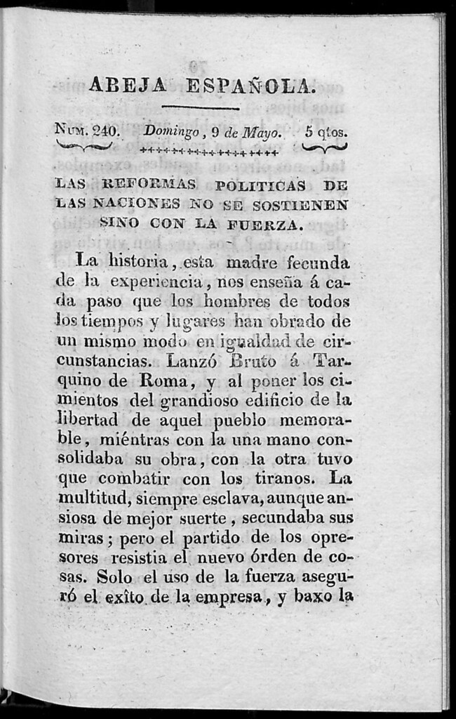 Miniatura de Abeja Española del domingo 9 de mayo de 1813