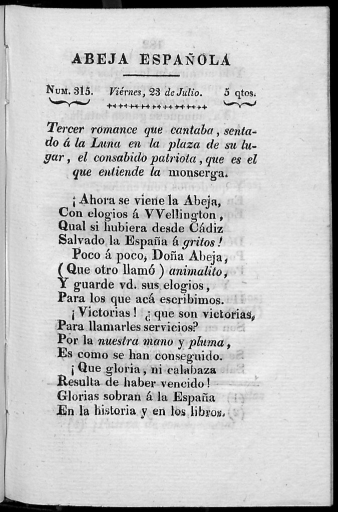 Miniatura de Abeja Española del viernes 23 de julio de 1813