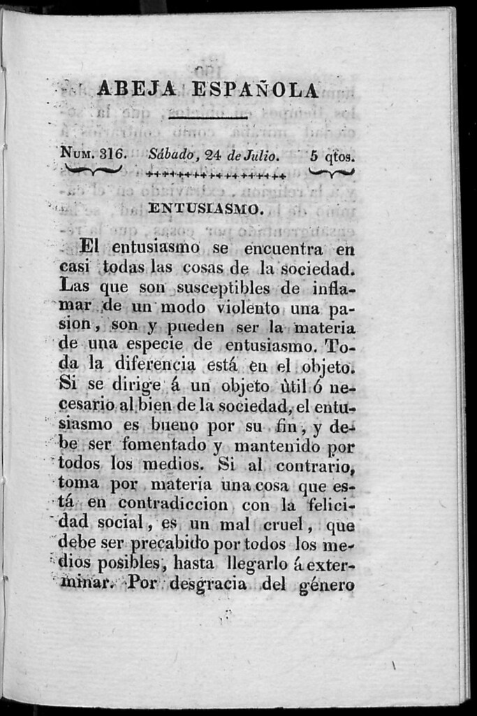 Miniatura de Abeja Española del sábado 24 de julio de 1813