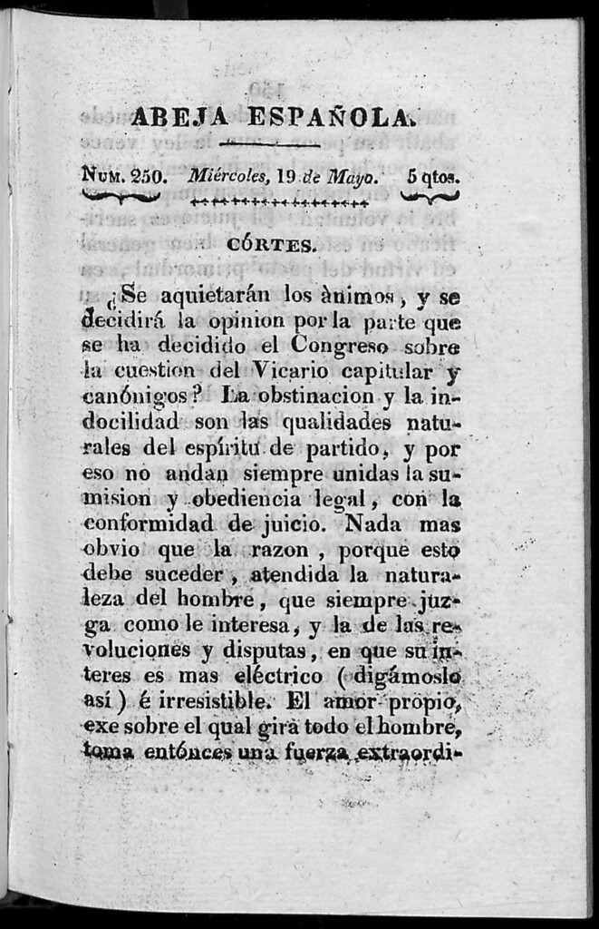 Miniatura de Abeja Española del miércoles 19 de mayo de 1813