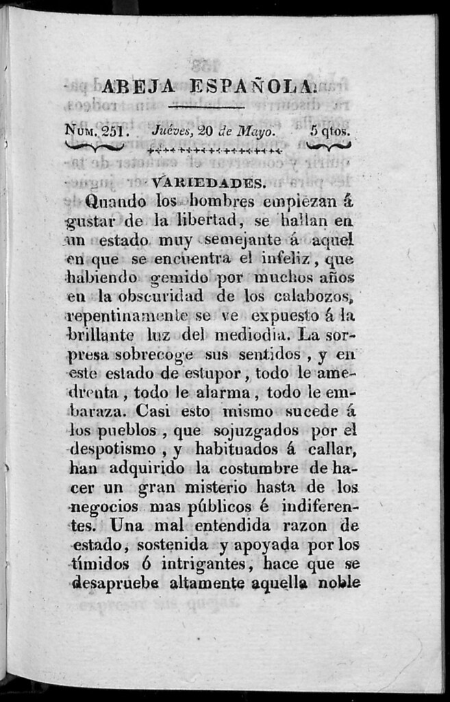 Miniatura de Abeja Española del jueves 20 de mayo de 1813