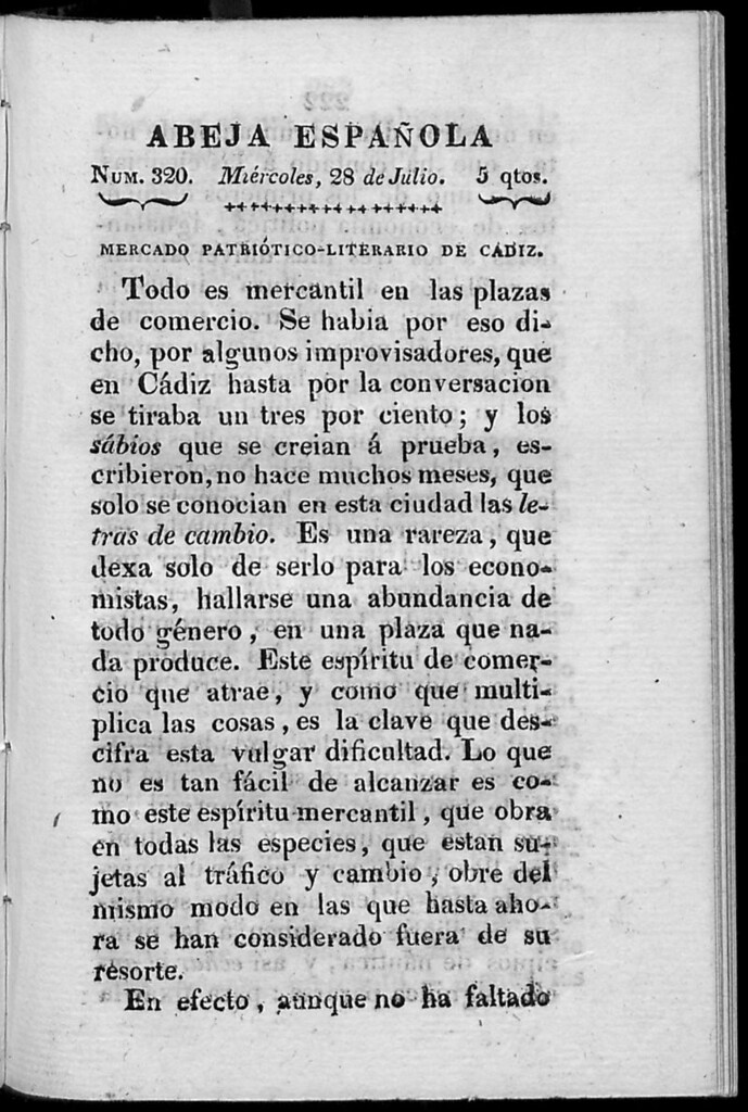 Miniatura de Abeja Española del miércoles 28 de julio de 1813
