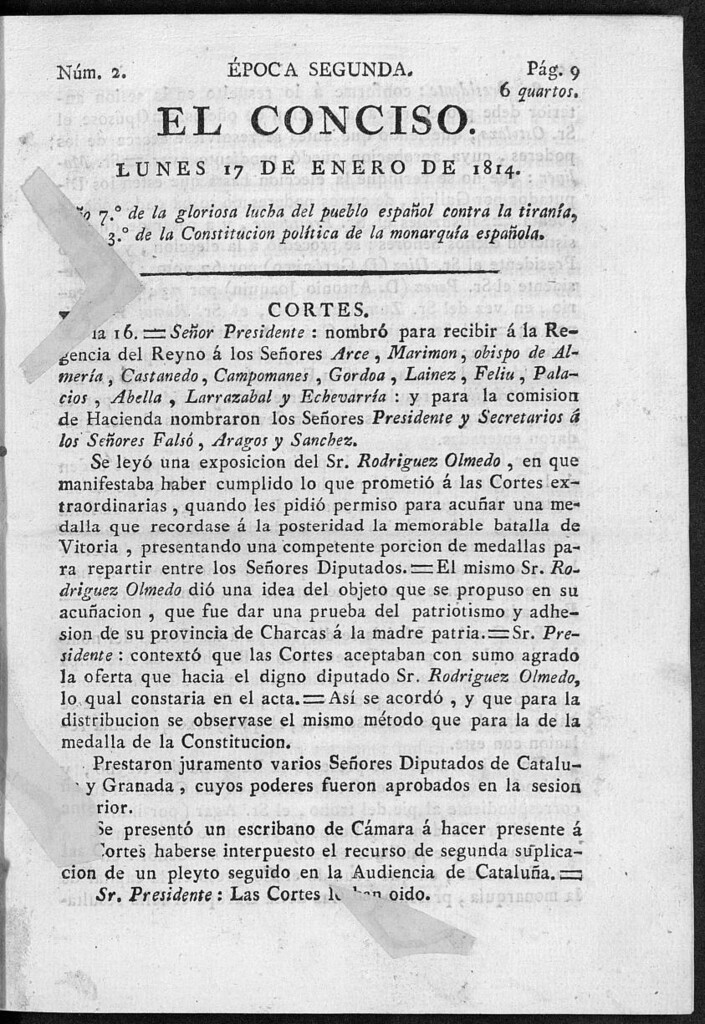 Miniatura de El Conciso del 17 de enero de 1814