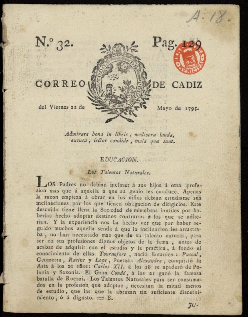 Miniatura de Correo de Cádiz