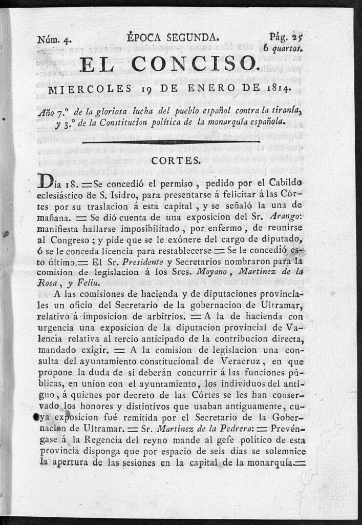 Miniatura de El Conciso del 19 de enero de 1814