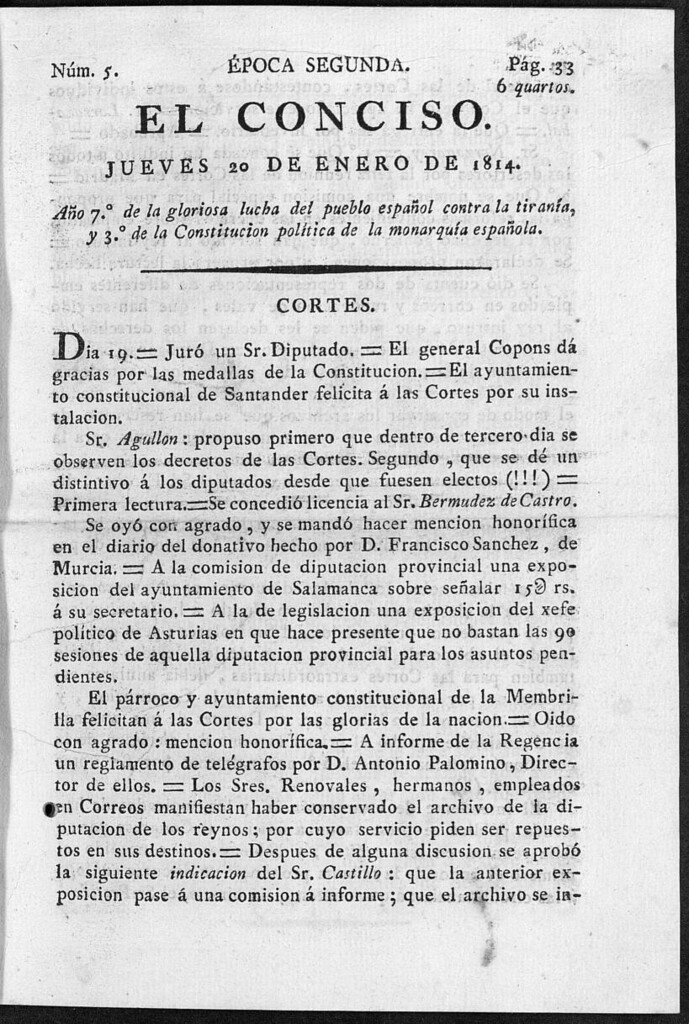 Miniatura de El Conciso del 20 de enero de 1814