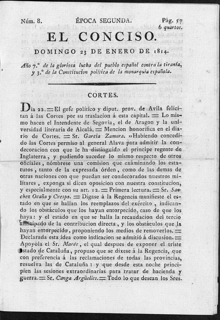Miniatura de El Conciso del 23 de enero de 1814