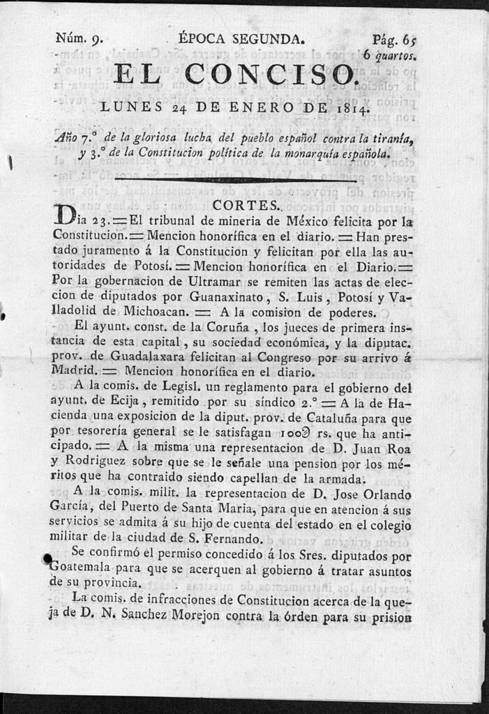 Miniatura de El Conciso del 24 de enero de 1814