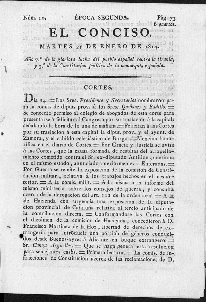 Miniatura de El Conciso del 25 de enero de 1814