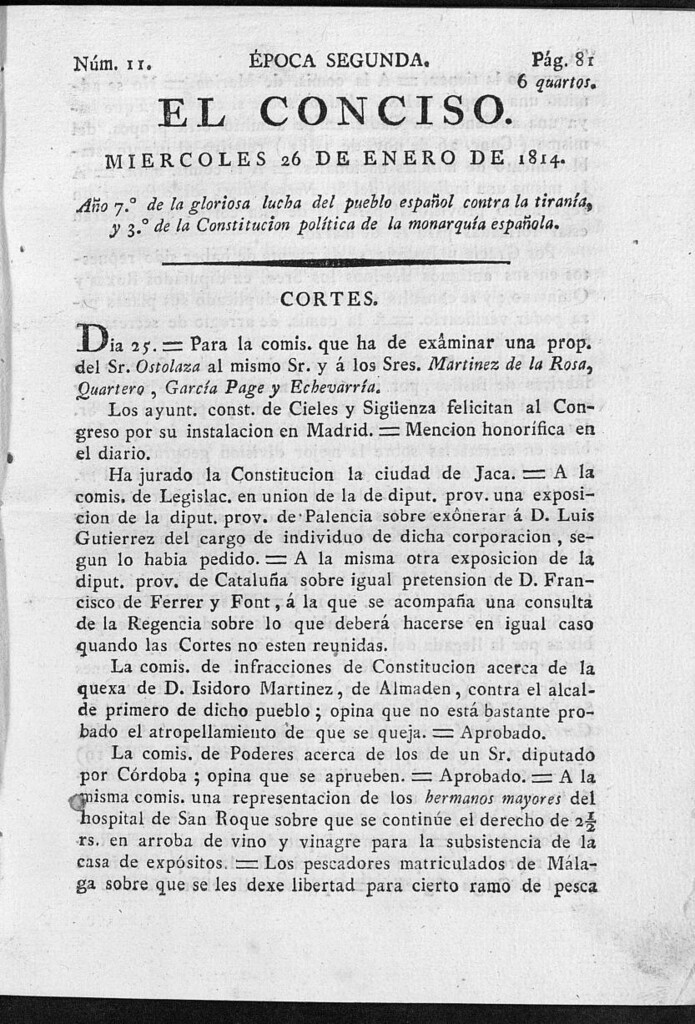 Miniatura de El Conciso del 26 de enero de 1814