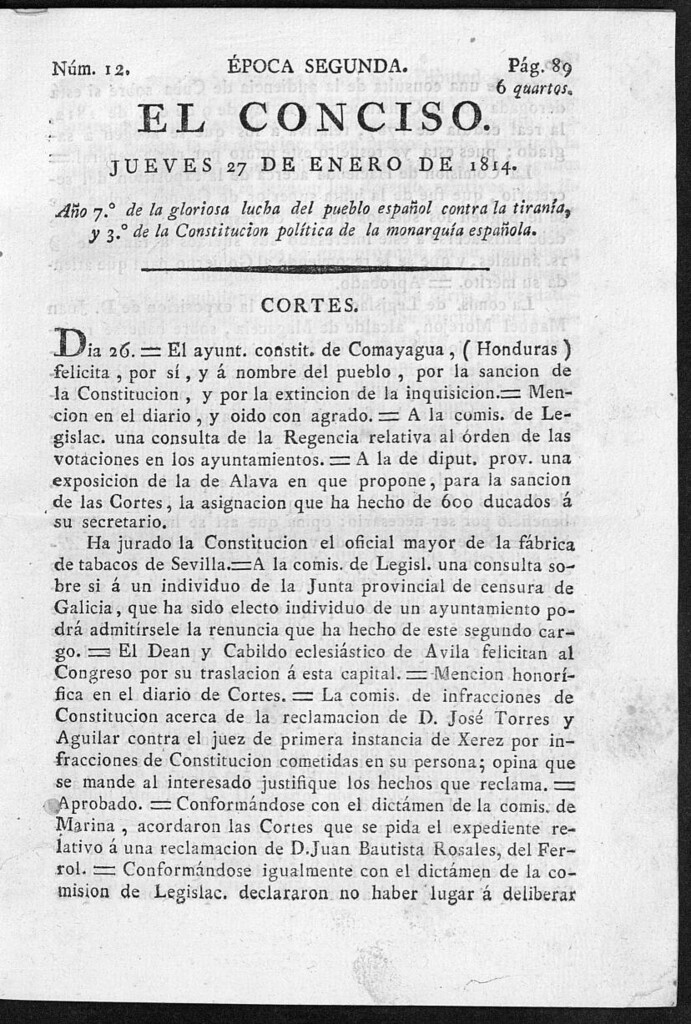 Miniatura de El Conciso del 27 de enero de 1814
