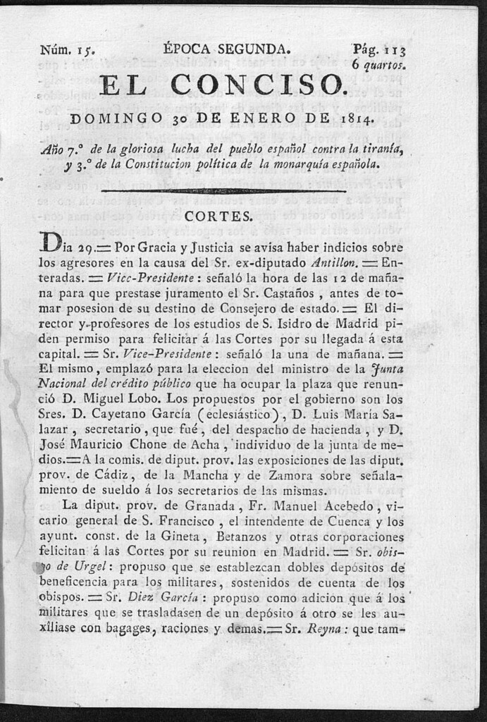 Miniatura de El Conciso del 30 de enero de 1814