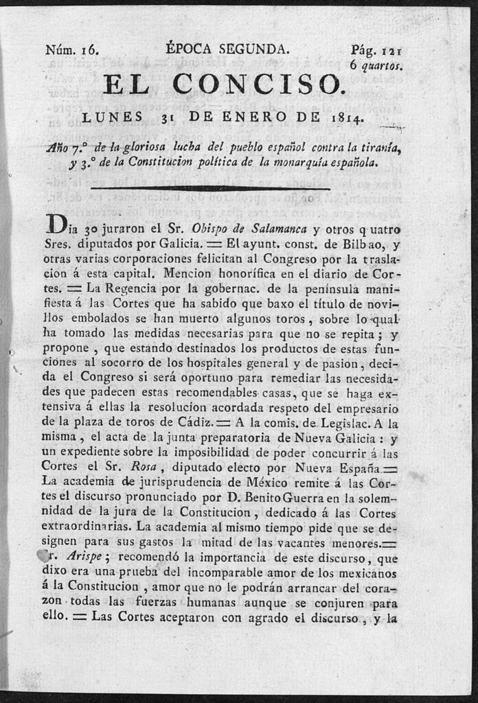 Miniatura de El Conciso del 31 de enero de 1814