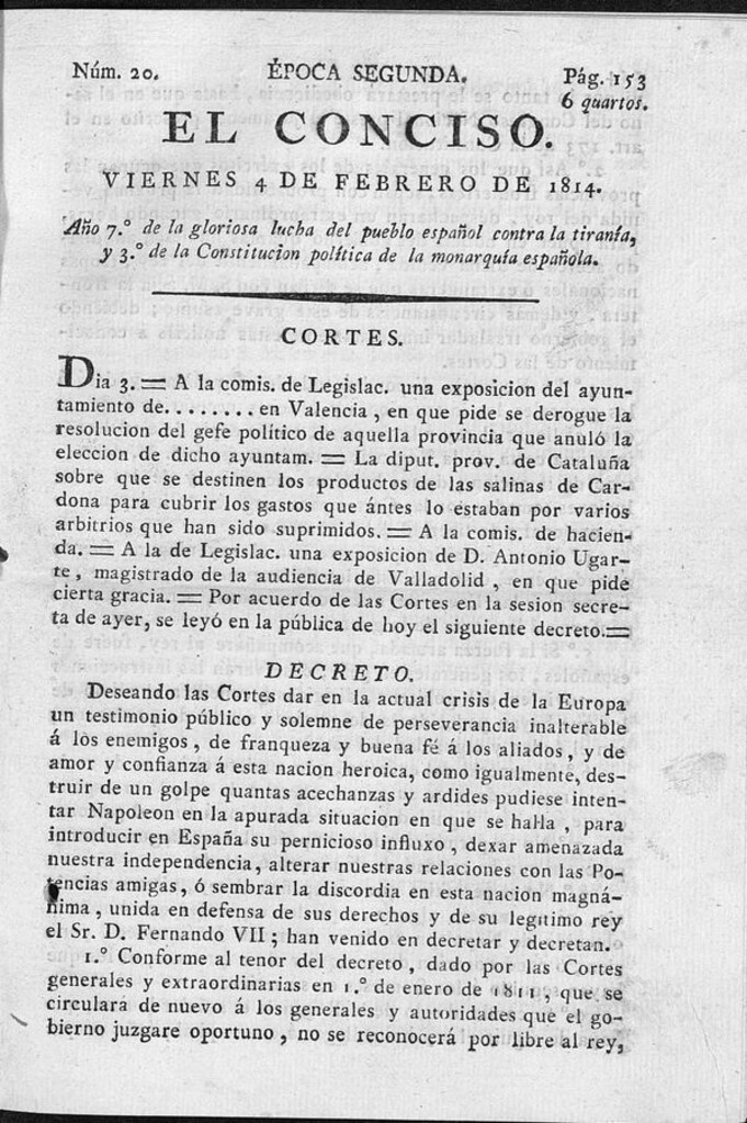 Miniatura de El Conciso del 4 de febrero de 1814