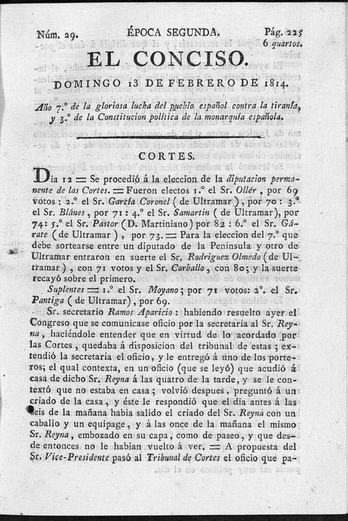 Miniatura de El Conciso del 13 de febrero de 1814