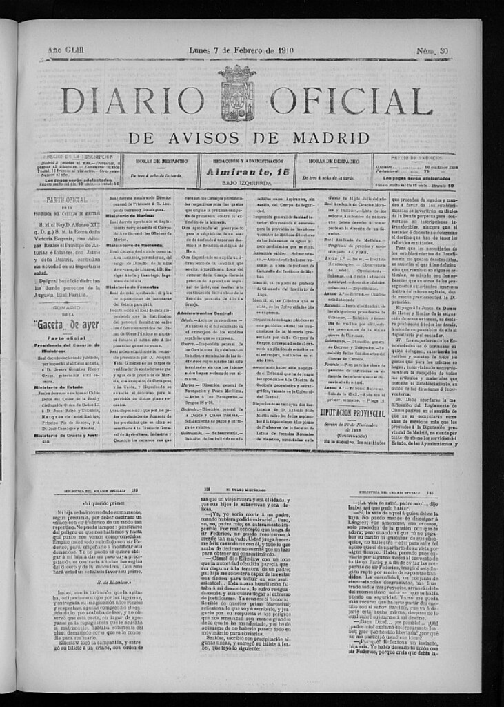 Miniatura de Diario Oficial de Avisos de Madrid del 7 de febrero de 1910
