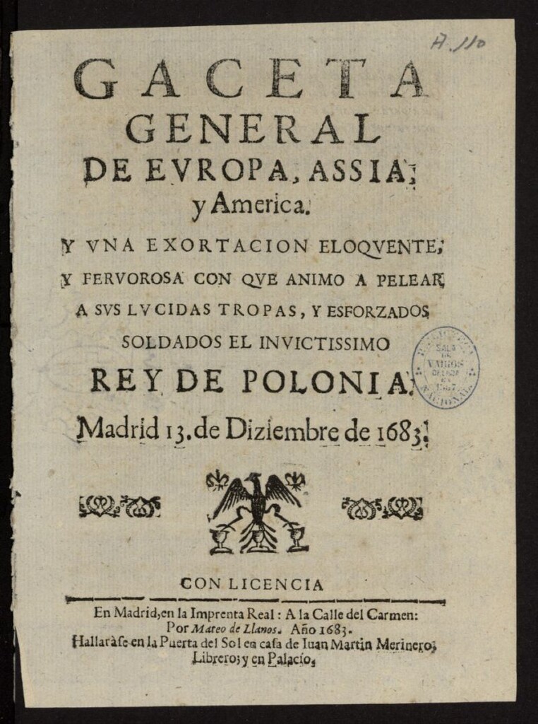 Miniatura de Gaceta General de Europa, Asia, y América