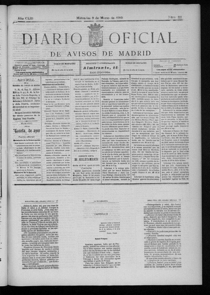 Miniatura de Diario Oficial de Avisos de Madrid del miércoles 9 de marzo 1910